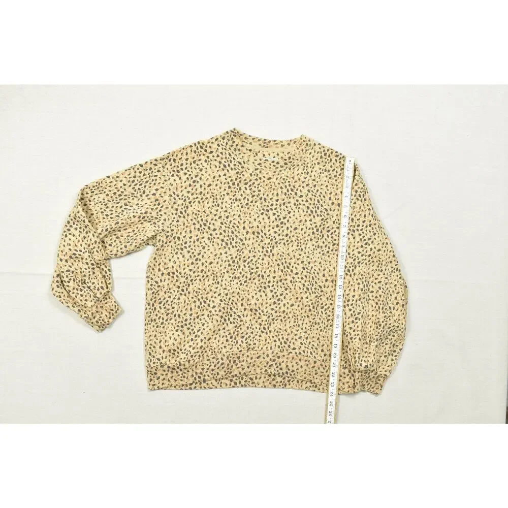 Abercrombie & Fitch Soft A&F Collection Leopard Print Fleece Crewneck Sweatshirt - Picture 5 of 8